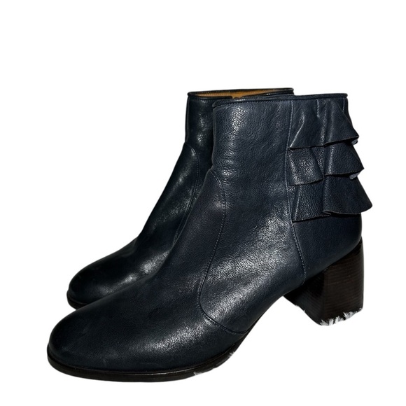 Chie Mihara Shoes - Chie Miata Black Leather Bootie Ruffle Back Size 41 (10 US)